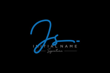 Initial JS signature logo template vector. Hand drawn Calligraphy lettering Vector illustration.