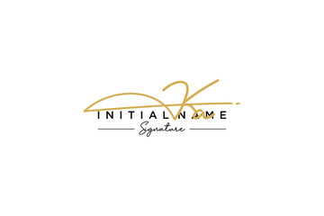 Initial KA signature logo template vector. Hand drawn Calligraphy lettering Vector illustration.