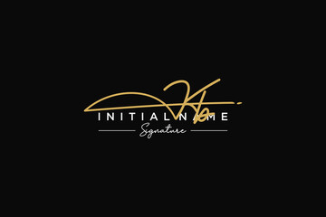 Initial KB signature logo template vector. Hand drawn Calligraphy lettering Vector illustration.