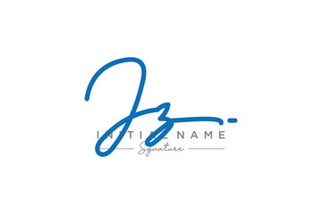 Fototapeta na wymiar Initial JZ signature logo template vector. Hand drawn Calligraphy lettering Vector illustration.