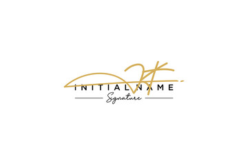 Initial KT signature logo template vector. Hand drawn Calligraphy lettering Vector illustration.