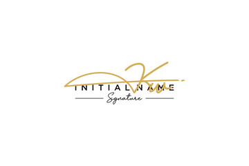 Fototapeta premium Initial KW signature logo template vector. Hand drawn Calligraphy lettering Vector illustration.