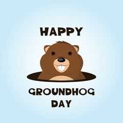 Happy groundhog day, invitation card or advertising banner.