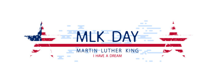 Martin Luther King Day with American flag. Vector illustration.