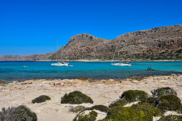 Fototapeta na wymiar Lagune in der Bucht von Balos in Kreta, Griechenland