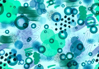 Abstract watercolor seamless paint spots polka dots pattern for wrapping paper and kids clothes print and fabrics