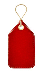 Red blank tag on transparent background.