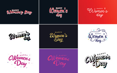 Fototapeta na wymiar Set of Happy International Woman's Day signs. emblems. and design elements vector collection of signs. labels. and badges