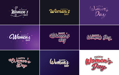 International Women's Day vector hand-written typography background