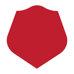 Collection of Blank Badge or Shield Shape in Red Colors.