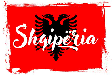 "Flamuri i Shqipërisë" - Flag of Albania, banner with grunge texture
