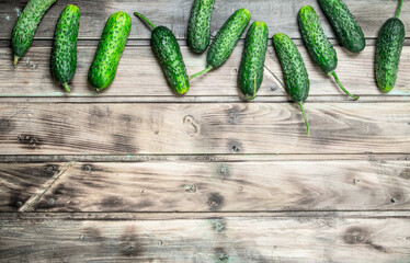 Whole fresh cucumbers.