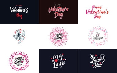 Be My Valentine lettering with a heart design. suitable for use in Valentine's Day cards and invitations