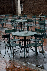 雨のカフェテラス