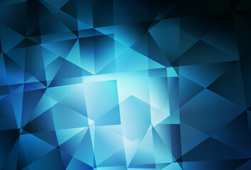 Fototapeta premium Dark BLUE vector low poly background.