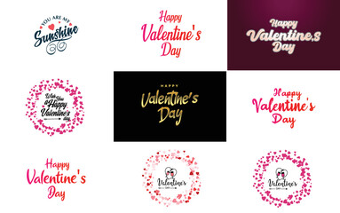 Fototapeta na wymiar Happy Valentine's Day typography poster with handwritten calligraphy text. isolated on white background vector illustration