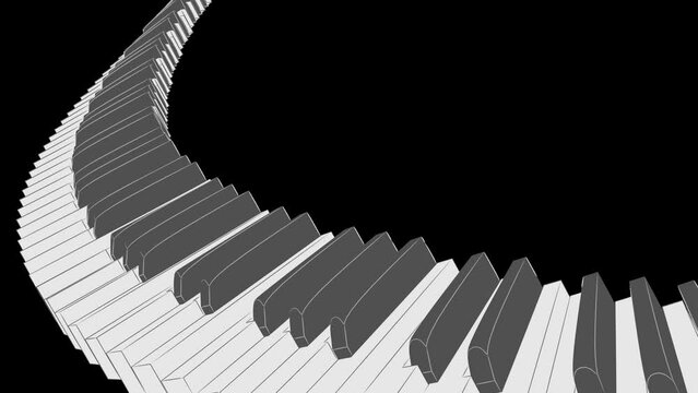 Piano stairs curve loop monotone pattern E
