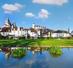 The spring public park in Loches town (France)