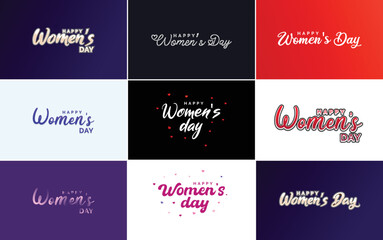 Set of Happy International Woman's Day signs and emblems vector design elements. signs. labels. badges collection
