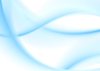 Vibrant blue blurred smooth glossy waves abstract background. Vector design