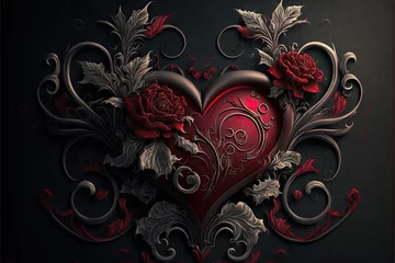 Fotobehang romance valentine's day illustration of a heart 3d render © Awesomextra