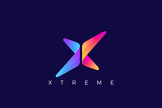 Butterfly Logo Letter X design vector template.