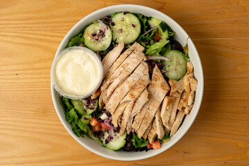 Garden salad with grilled chicken