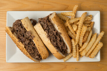 Cheesesteak with French fries