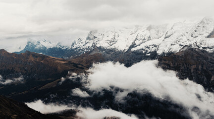 mountains in the snow