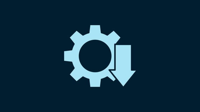 White Cost reduction icon isolated on blue background. 4K Video motion graphic animation