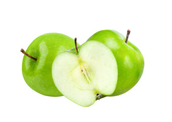 Green apple on transparent png