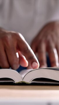 American African Prayer Man Studying Bible Book