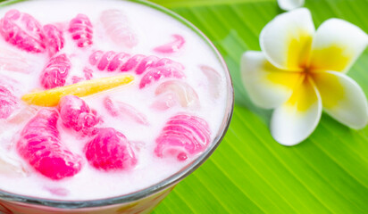 Fototapeta na wymiar Thai gnocchi in coconut milk