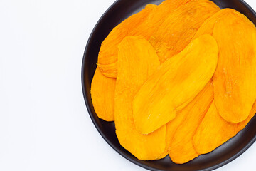 Dried mango on white background