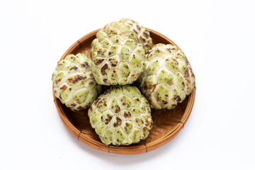 Custard apple on white background.