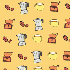 coffee themed vector set background