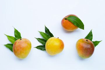 Fototapeta na wymiar Tropical fruit, Mango on white background.