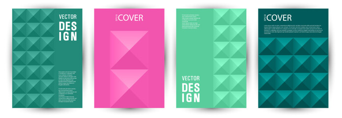 Architecture magazine front page mokup bundle vector design. Modernism style modern certificate