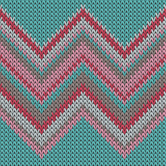 Bright zig zal lines christmas knit geometric