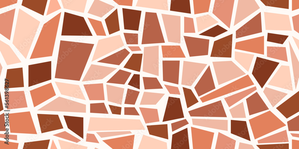 Poster Mosaic from fragments of rectangles. Seamless pattern for print and surface decoration. Pattern of angular fragments.