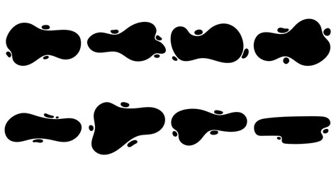 Abstract banner hand drawn, Liquid banner, Black banner, Frame for message, Banner simple shape.