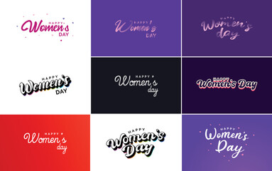 Set of cards with International Women's Day logo