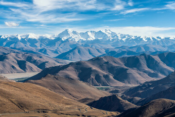 Mount Zhumulangma landscape in Shigatse city Tibet Autonomous Region, China.