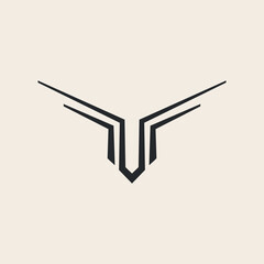 monogram bird or wings art logo vector design. © Hary JarangMandi