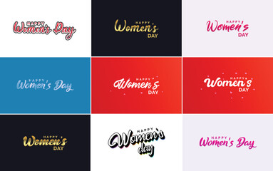 Happy Women's Day design with a realistic illustration of a bouquet of flowers and a banner reading March 80