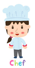 cute cartoon drawing chef cooking