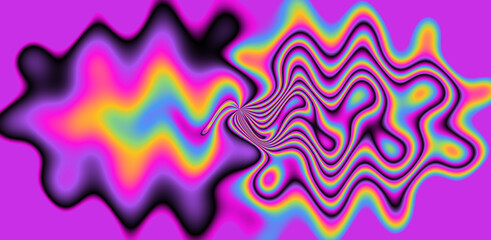 Abstract psychedelic background with rainbow smudges and stains, like on gasoline film.