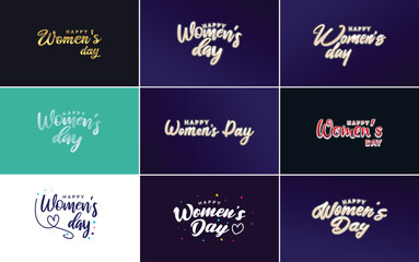 International Women's Day vector hand written typography background with a bold. vibrant style