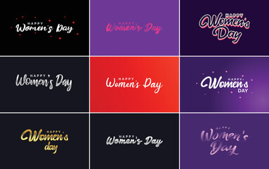 International Women's Day vector hand written typography background