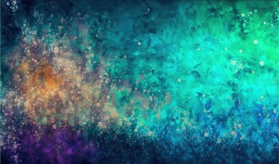 Impressionistic gold blue modern oil painting and sparkling wallpaper, color transitions, universe, volumetric lighting, sharp, hyperrealistic created with generative ai technology